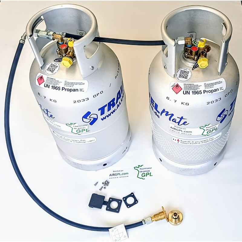 Bouteille gpl alu 27L +raccord Franceot de bouteilles de gaz alu  rechargeable en GPL. Ces bouteilles alu sont idéal pour les CAMPING CARS  d'un poids idéal de 6kgs pour une quantité de